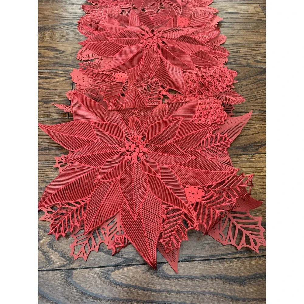 34th & Pine Vinyl Shiny Christmas Poinsettia 15